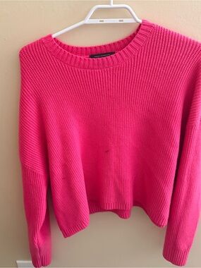 French Connection Bright Hot Pink Crewneck Sweater